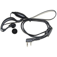 HQRP G Shape 2 Pin Earpiece Headset PTT Mic for Kenwood TK-3230, TK-3230XLS, TK-3302, TK-3312 + HQRP UV Meter