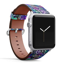 Load image into Gallery viewer, S-Type iWatch Leather Strap Printing Wristbands for Apple Watch 4/3/2/1 Sport Series (38mm) - Abstract Geometric Pattern with Mechanic Elements.
