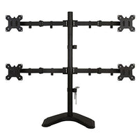 EZM Basic Quad 4 LCD LED Monitor Mount Stand Free Standing with Grommet Mount Option Holds Up to 27