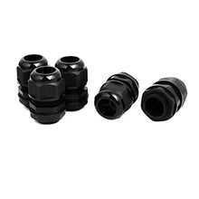 Load image into Gallery viewer, Aexit M25x1.5mm Nylon Transmission 3 Holes Adjustable Cables Gland Connector Black 5pcs
