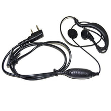 Load image into Gallery viewer, HQRP G Shape 2 Pin Earpiece Headset PTT Mic for Kenwood Pro-Talk, Pro-Power, Free-Talk, Protalk XLS, FreeTalk XLS + HQRP UV Meter
