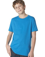 Next Level Big Boys' Comfort Fashion Rib Jersey Crew T-Shirt, Turquoise, Large