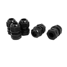Load image into Gallery viewer, Aexit M20 x1.5mm Transmission 4mm 4 Holes Adjustable Cables Gland Black 5pcs
