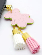 Load image into Gallery viewer, ZZYBIA Pink Bear Fringed Dust Plug Charm for cell phone
