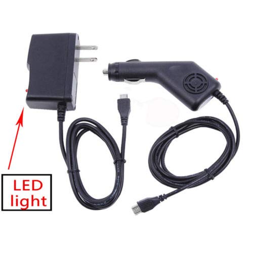 AC Power Supply Adapter + DC Car Charger for RCA Mercury Pro RCT6673W-V1K Tablet