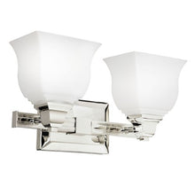 Load image into Gallery viewer, Kichler  10659PN 2 Light Square Curves Fluorescent Bath Light, Polished Nickel
