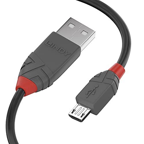 LINDY 36732 1 m Anthra Line USB 2.0 Type A to Micro-B Cable - Black