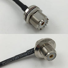 Load image into Gallery viewer, 12 inch RG188 UHF Female BULKHEAD to UHF Female Angle Bulkhead Pigtail Jumper RF coaxial cable 50ohm Quick USA Shipping
