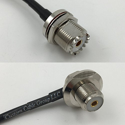 12 inch RG188 UHF Female BULKHEAD to UHF Female Angle Bulkhead Pigtail Jumper RF coaxial cable 50ohm Quick USA Shipping