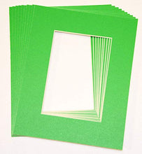 Load image into Gallery viewer, topseller100, Pack of 25 sets of 8x10 GREEN Picture Mats Mattes Matting for 5x7 Photo + Backing + Bags
