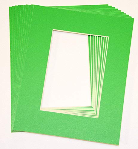 topseller100, Pack of 25 sets of 8x10 GREEN Picture Mats Mattes Matting for 5x7 Photo + Backing + Bags