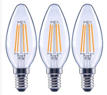 Load image into Gallery viewer, EcoSmart 60-Watt Equivalent B11 Dimmable Clear Filament Vintage Style LED Light Bulb Soft White (3-Pack)
