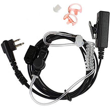 Load image into Gallery viewer, 3&#39; 2-Wire Earpiece Headse Coil Earbud Audio Mic Surveillance Kit Compatible for Motorola Cls1110 CLS1410 GP2000 GP88 GP3188 CP200 A8 A10 Acoustic Tube Headset, Noise ReductionTwo-Way Radio
