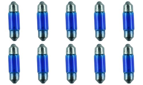 CEC Industries #3021B (Blue) Bulbs, 12 V, 3 W, EC11-5 Base, T-2.25 shape (Box of 10)