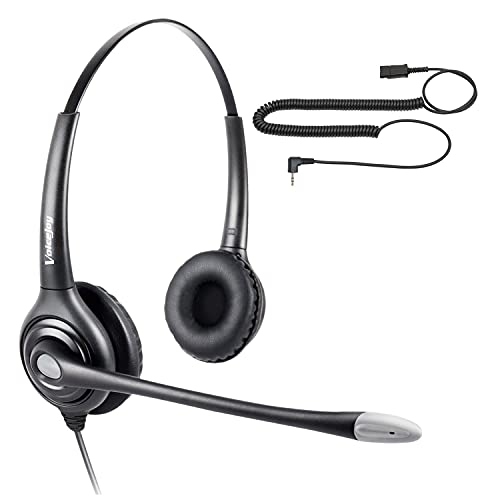 Binaural Headset with Noise Canceling Mic and Quick Disconnect to 2.5mm Plug Adapter