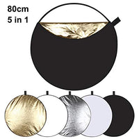 PULUZ 5 in 1 Portable Multi-disc Collapsible Photo Studio Reflector Board (Silver/Translucent/Gold/White/Black) Size: 80cm 31.5in