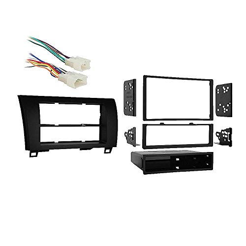 Compatible with Toyota Tundra 2007 2008 2009 2010 2011 2012 2013 Single Double DIN Car Stereo Harness Radio Dash Kit