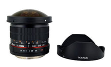 Load image into Gallery viewer, Rokinon HD8M-C 8mm f/3.5 HD Fisheye Lens with Removeable Hood for Canon DSLR 8-8mm, Fixed-Non-Zoom Lens,Black
