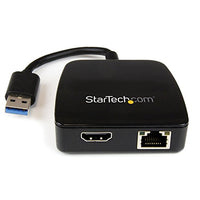 StarTech.com Travel Adapter for Laptops - HDMI and Gigabit Ethernet - USB 3.0 - Portable Universal Laptop Mini Docking Station (USB31GEHD)