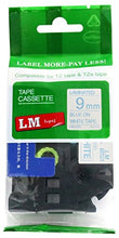 Load image into Gallery viewer, LM Tapes - Brother PT-1090 3/8&quot; (9mm 0.35 Laminated) Blue on White Compatible TZe P-touch Tape for Brother Model PT1090 Label Maker with FREE Tape Guide Included
