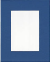 Pack of 5 12x16 Royal Blue Picture Mats with White Core, for 8x12 Pictures