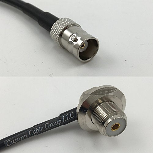 12 inch RG188 BNC FEMALE to UHF Female Angle Bulkhead Pigtail Jumper RF coaxial cable 50ohm Quick USA Shipping