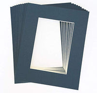 Pack of 25 sets of 8x10 NAVY BLUE Picture Mats Mattes Matting for 5x7 Photo + Backing + Bags