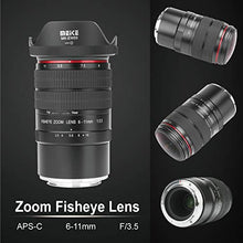 Load image into Gallery viewer, MEKE 6-11mm F3.5 Wide Angle APS-C Manual Focus Fisheye Zoom Lens Compatible with Fijifilm X-Mount Mirrorless Camera X-T3 X-T100 X-Pro2 X-E3 X-T1 X-T2 X-T10 X-T4 X-T20 X-A2 X-E2 X-E1 X30 X70 XPro1,etc
