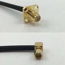 Load image into Gallery viewer, 12 inch RG188 SMA Female Flange to SMC Female Angle Pigtail Jumper RF coaxial Cable 50ohm Quick USA Shipping
