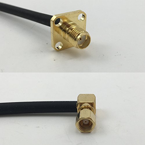 12 inch RG188 SMA Female Flange to SMC Female Angle Pigtail Jumper RF coaxial Cable 50ohm Quick USA Shipping