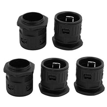 Load image into Gallery viewer, Aexit 5 Pcs Transmission 34.5mm Inner Dia. M36x2mm Thread Plastic Cable Gland Pipe Connector Joints Black

