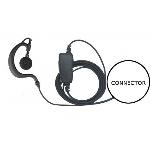 1-Wire Earhook Earpiece Inline PTT for Vertex Standard EVX-S24 Two-Way Radios