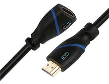 Load image into Gallery viewer, 3 FT (0.9 M) High Speed HDMI Cable Male to Female with Ethernet Black (3 Feet/0.9 Meters) Supports 4K 30Hz, 3D, 1080p and Audio Return CNE544953 (5 Pack)
