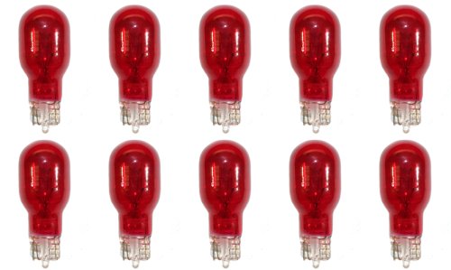 CEC Industries #906R (Red) Bulbs, 13.5 V, 9.315 W, W2.1x9.5d Base, T-5 shape (Box of 10)