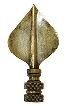 Load image into Gallery viewer, Royal Designs Spade Leaf 2.5&quot; Lamp Finial for Lamp Shade, Antique Brass
