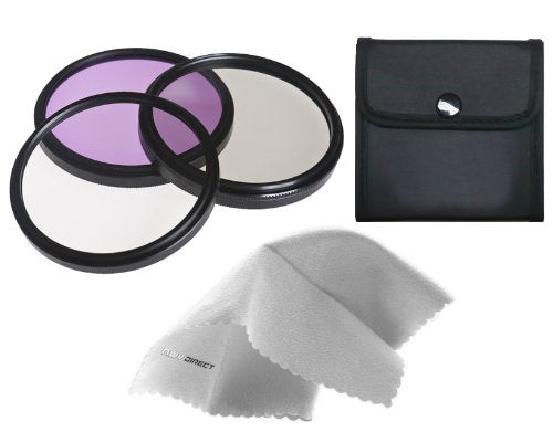 Digital Nc Sony HXR-NX70U High Grade Multi-Coated, Multi-Threaded, 3 Piece Lens Filter Kit (37mm) Made by Optics + Nwv Direct Microfiber Cleaning Cloth.