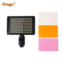 Progo Ultra High Power LED Video Light. Dimmable 150 Bright LED Lights, Including 3 Filters. For Canon, Nikon, Pentax, Panasonic, Sony, Leica , Samsung and Olympus Digital Camcorder and SLR Cameras.
