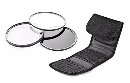 Nikon D3400 High Grade Multi-Coated, Multi-Threaded, 3 Piece Lens Filter Kit (77mm) Made by Optics + Nw Direct Microfiber Cleaning Cloth.