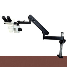 Load image into Gallery viewer, OMAX 6.7X-45X Zoom Binocular Articulating Arm Stereo Microscope with Vertical Post
