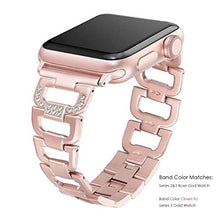 Load image into Gallery viewer, Mobile Advance Stainless Steel Bling Band Bracelet for Apple Watch Series 6/SE/5/4/3/2/1 (Pink, 38MM/40MM)
