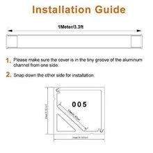 Load image into Gallery viewer, LightingWill 5-Pack V-Shape LED Aluminum Channel 3.3ft/1M Anodized Black Corner Flush Mount for &lt;12mm Width SMD3528 5050 LED Strips with Oyster White Cover, End Caps and Mounting Clips V01B5
