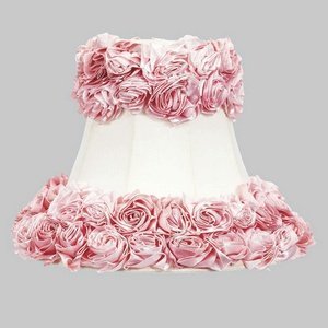 Jubilee Collection 4022 Bell Shape Off White with Pink Rose Garden Shade, Large