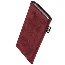Load image into Gallery viewer, fitBAG Classic Burgundy Custom Tailored Sleeve for InFocus V5. Genuine Alcantara Pouch with Integrated Microfibre Lining for Display Cleaning
