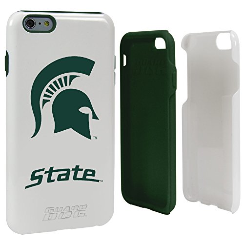 Guard Dog Collegiate Hybrid Case for iPhone 6 Plus / 6s Plus  Michigan State Spartans  White