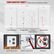 Load image into Gallery viewer, ENERLITES Combination Toggle Light Switch/Duplex Receptacle Outlet Wall Plate Cover, Standard Size 2-Gang 4.50&quot; x 4.57&quot;, Polycarbonate Thermoplastic, UL Listed, 881121-W, White
