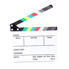 Load image into Gallery viewer, Neewer Acrylic Plastic 10x8&quot;/25x20cm Director&#39;s Film Clapboard Cut Action Scene Clapper Board Slate with Color Sticks
