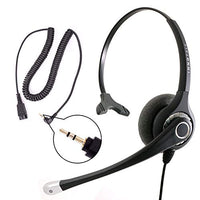Sound Forced Professional Noise Cancel Monaural 2.5 mm Headset Package - Quick Disconnect Phone Headset Compatible with Jabra QD