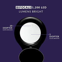 Load image into Gallery viewer, (New Model) Neatfi Bifocals 1,200 Lumens Super LED Magnifying Lamp with Clamp, 5 Diopter with 20 Diopter, Dimmable, 60 Pcs SMD LED, 5 Inches Diameter Lens, Adjustable Arm Utility Clamp (Black)
