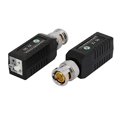 Aexit 2 Pcs Electronic security ABS CCTV Passive Video Balun UTP BNC Transceiver Adapter