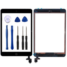 Load image into Gallery viewer, KAKUSIGA Compatible with ipad Mini/iPad Mini 2 Touch Screen Complete Assembly with IC Chip Flex Cable Home Button Camera Bracket Pre Assembled, Adhesive and Repair Tool Kits(Black)
